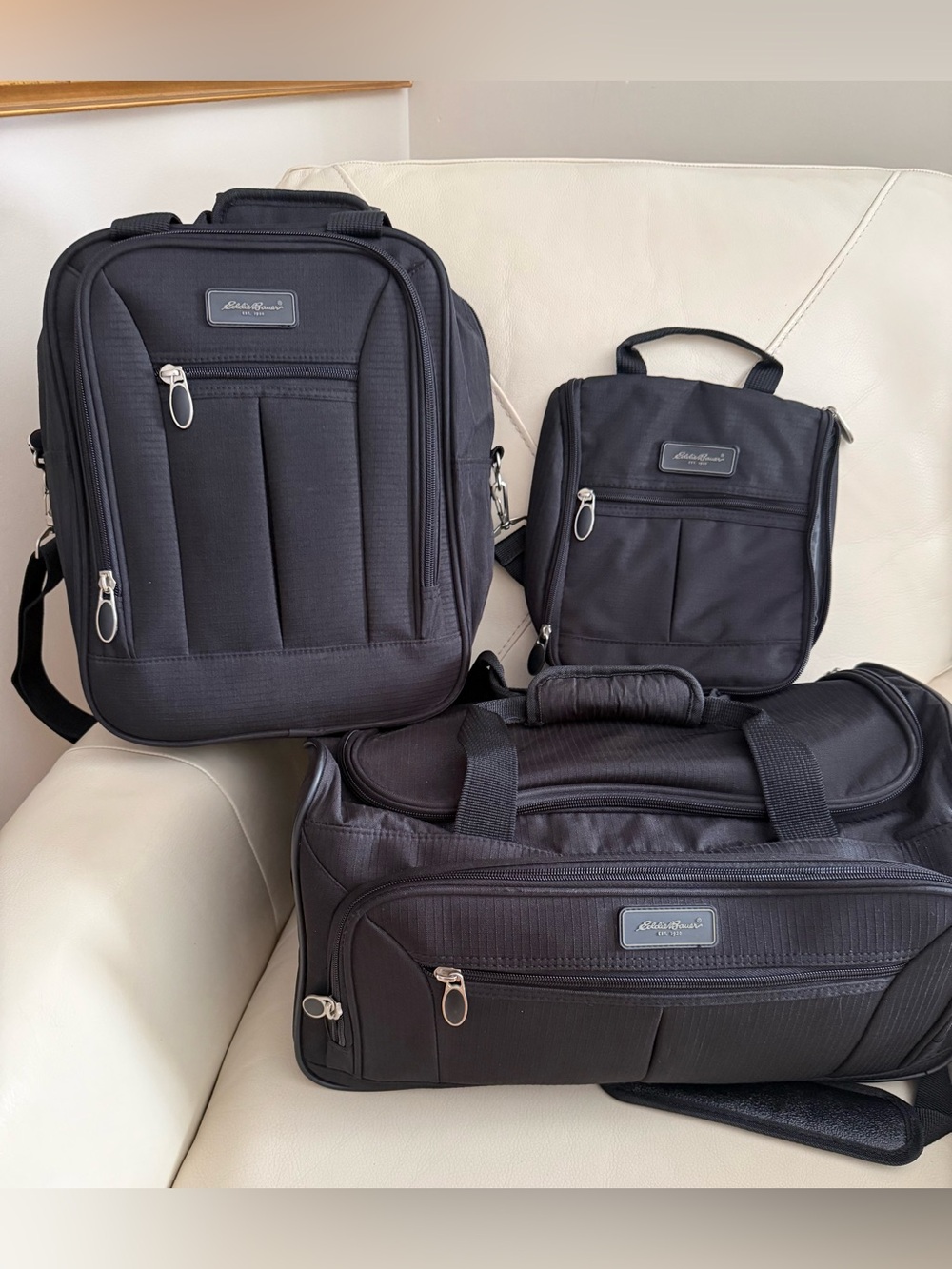 Unisex Eddie Bauer Black Travel Bag Set – 3-Piece Luggage Collection